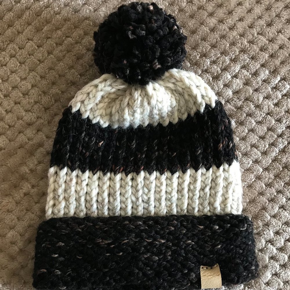 Double Brim Striped Hat [Obsidian and Gray Marble]
